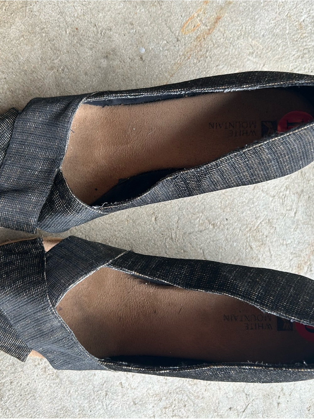 White Mountain Black Womens Slip-On Flats
